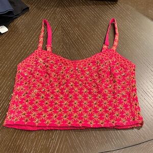 NWOT Free People Pink and orange Floral Camisole